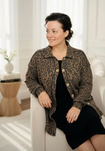 Emily Leopard Print Ribbed Shacket