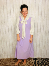 Becky Bow & Honeycomb Dress- Lilac & Ivory