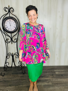 Marissa Pink Paisley Tunic