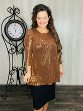 Shimmer Threaded Tunic- Copper Bronze