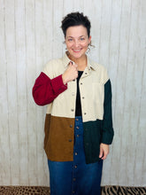 Corduroy Color Block Shacket