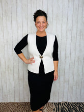 Ornate Button Closure Vest- White or Black