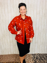 Textured Rust & Dot Shacket