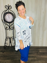 Samantha Ruffle High Low Tunic-Newspaper Print