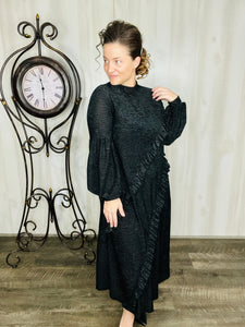 Stunning Style Shimmer Dress- Black