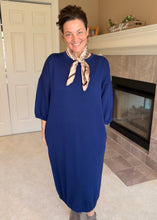 Oh So Comfy Sweatshirt Dress-Navy
