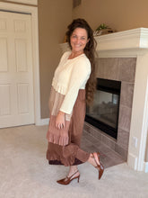Misty Ruffle Tiered Dress-Cream & Taupe