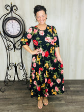 Jenna Black & Pink Floral Dress