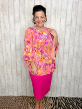 Orange & Pink Floral Dreams Top