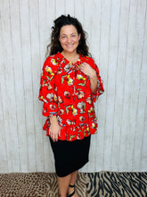 Kimberly Red Ruffle Top