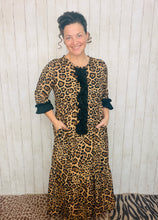 Janice Leopard Dress With Black Ruffles