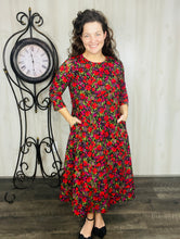 Brenda Red Floral Dress