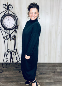 Fabulous Fall Sweatshirt Dress-Black
