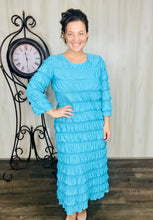 Classy & Ruffles Turquoise Dress