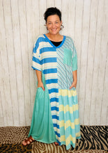 Blue Multi-Print T-Shirt Dress