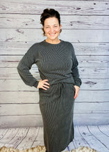 Candice Ribbed Top- Charcoal