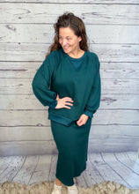 Addie Sweatshirt Style Top- Hunter Green