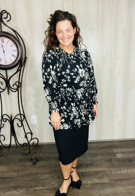 Tabby Black & Leopard Top