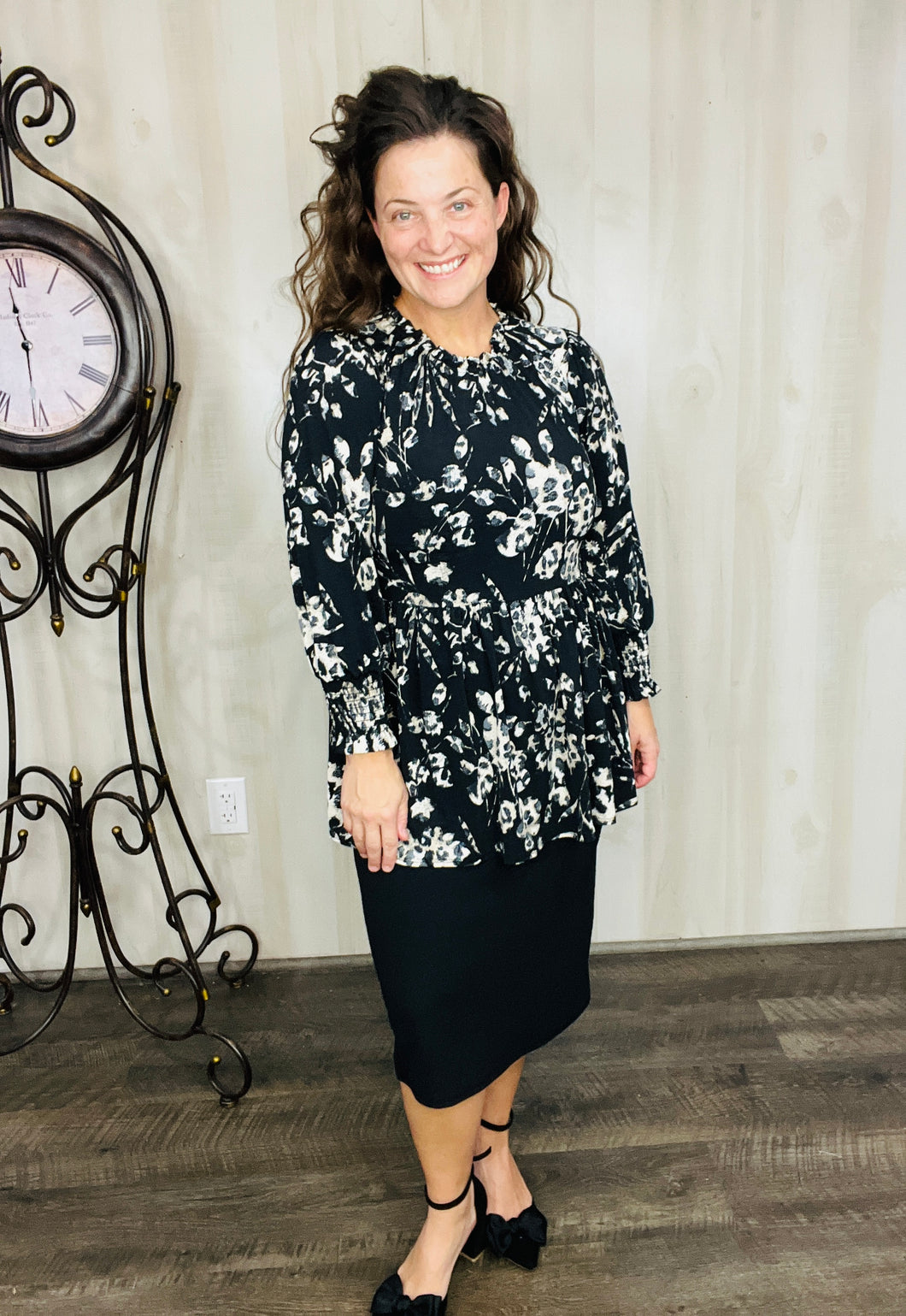Tabby Black & Leopard Top