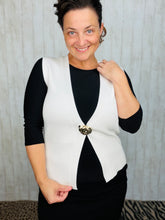 Ornate Button Closure Vest- White or Black