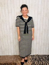 Heather Black & Tan Midi Dress