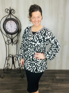 Cozy Black Leopard Top