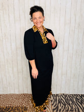 Everyday Class Leopard Detail Dress - Black