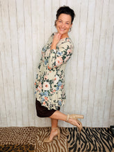 Samantha Ruffle High Low Tunic-Ivory Floral