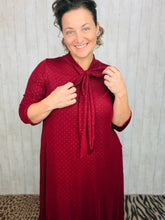 Brenda Bow & Ruffle Burgundy & Gold Dress