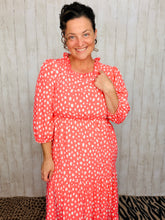 Tasha Coral & Dot Dress