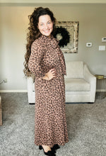 Power On The Day Dress- Ribbed Leopard Print