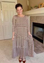 Tonya Marie Tiered Dress-Brown & Taupe