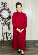Ruffles & Class Dress- Burgundy