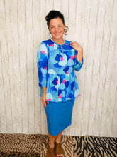 Jordan Tiered Tunic Top- Blue Mix