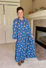 Kaylee Collared Blue & Rust Dress