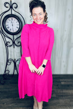 Jaqueline Vintage & Textured Dress- Hot Pink