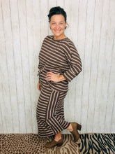 Marissa Ribbed Skirt- Brown & Cream Striped