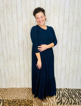 Tonya Marie Tiered Dress- Navy