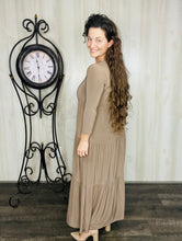 Tonya & Wood Button Dress- Toffee