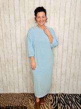 Comfy & Cute Blue Striped Dress