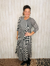 Tonya Marie Tiered Dress- Midi Length-Houndstooth