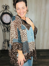 Teal Animal Print Poncho
