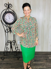 Valarie Green & Coral Top