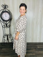 Mandy Animal Print & Bow Dress- Beige