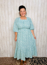 Georgiana Sage Square Neck Dress