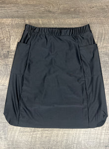 Missy Black Swim/Active Skirt (Hidden Shorts) 22”