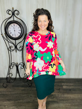 Samantha Ruffle High Low Tunic- Vintage Wild Flowers