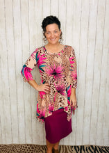 Vibrant & Fun Floral Sharkbite Tunic