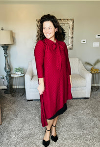 Flash of Style Tunic- Burgundy Honeycomb