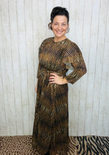 Animal Print & Sequins Belted Dress